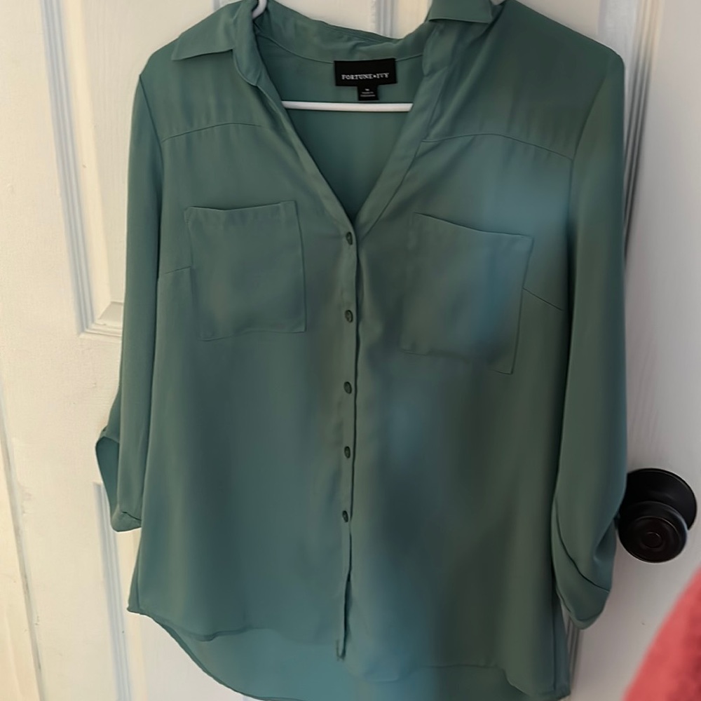 Fortune + Ivy Sage blouse